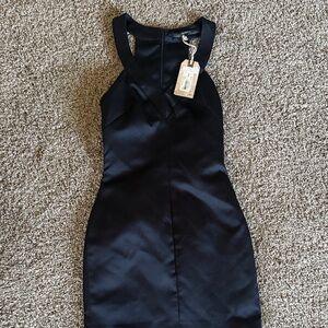 All Saints Black Halter Mini Dress